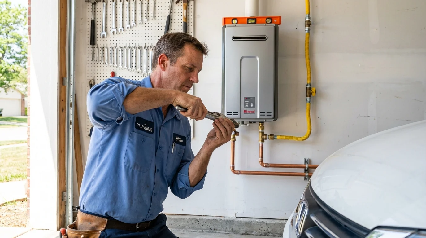 Tankless water heater installation by a Johns Plumbing LLC plumber in Albertville